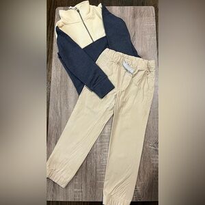Tan Casual Cotton Blend Bottoms